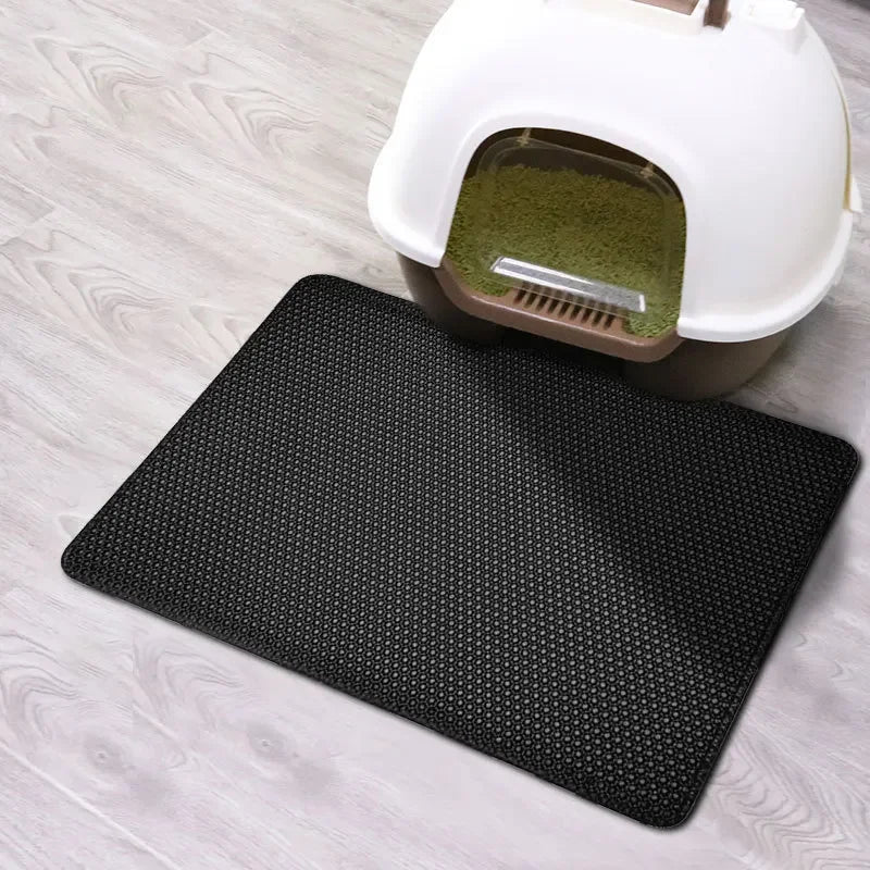Tapis de litière double couche imperméable pour chat