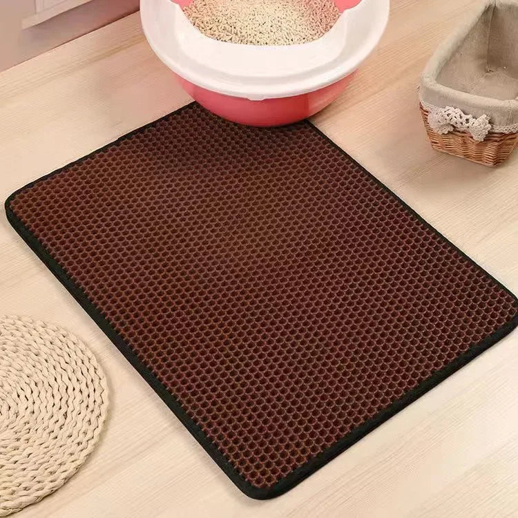 Tapis de litière double couche imperméable pour chat