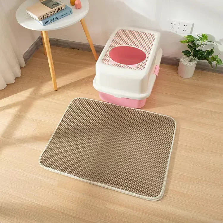 Tapis de litière double couche imperméable pour chat