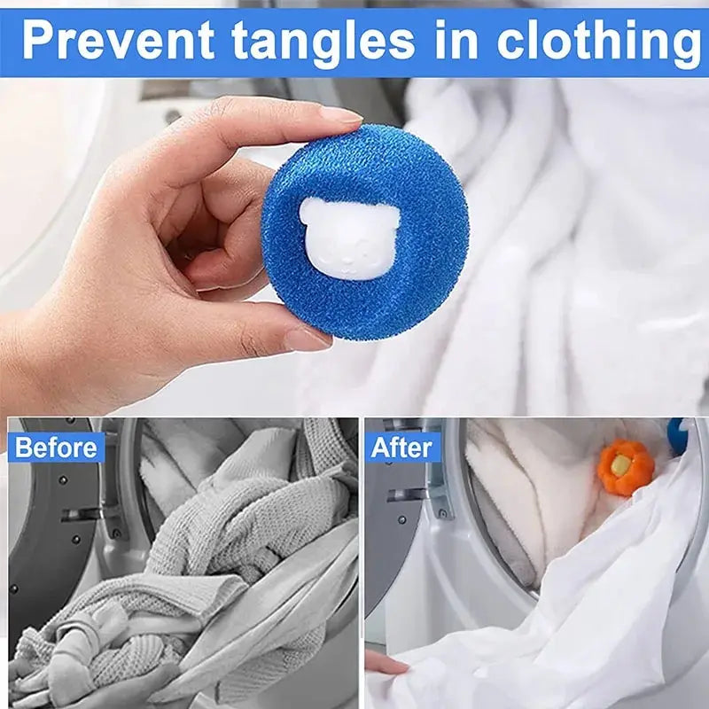Boules attrape-poils réutilisables pour machine à laver