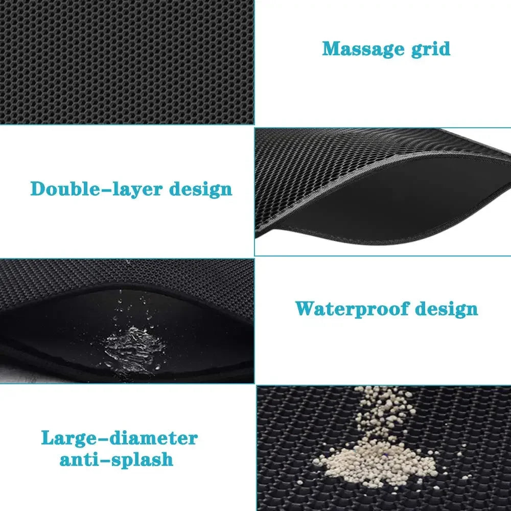 Tapis de litière double couche imperméable pour chat