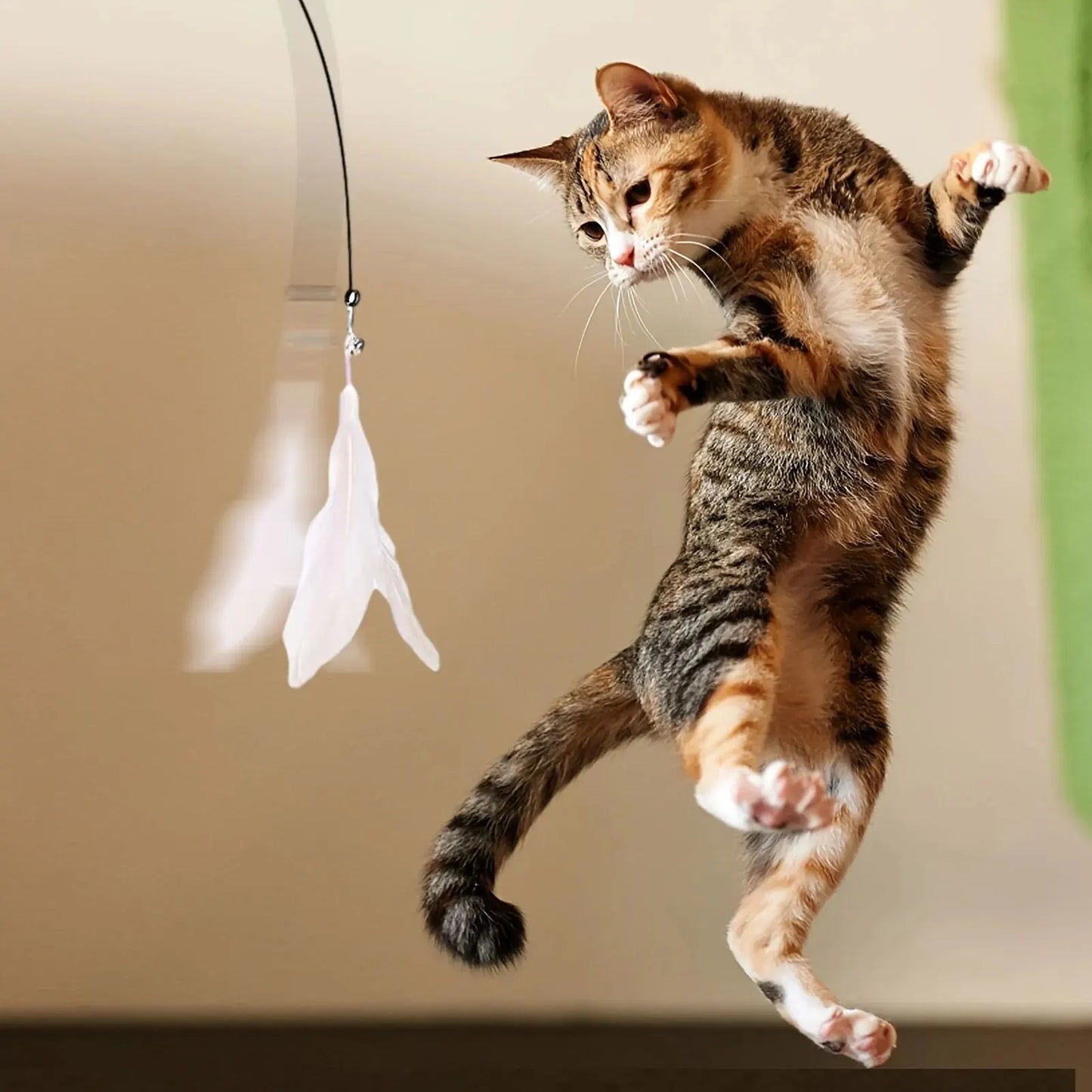 Canne à Plumes Interactive avec Ventouse pour Chat