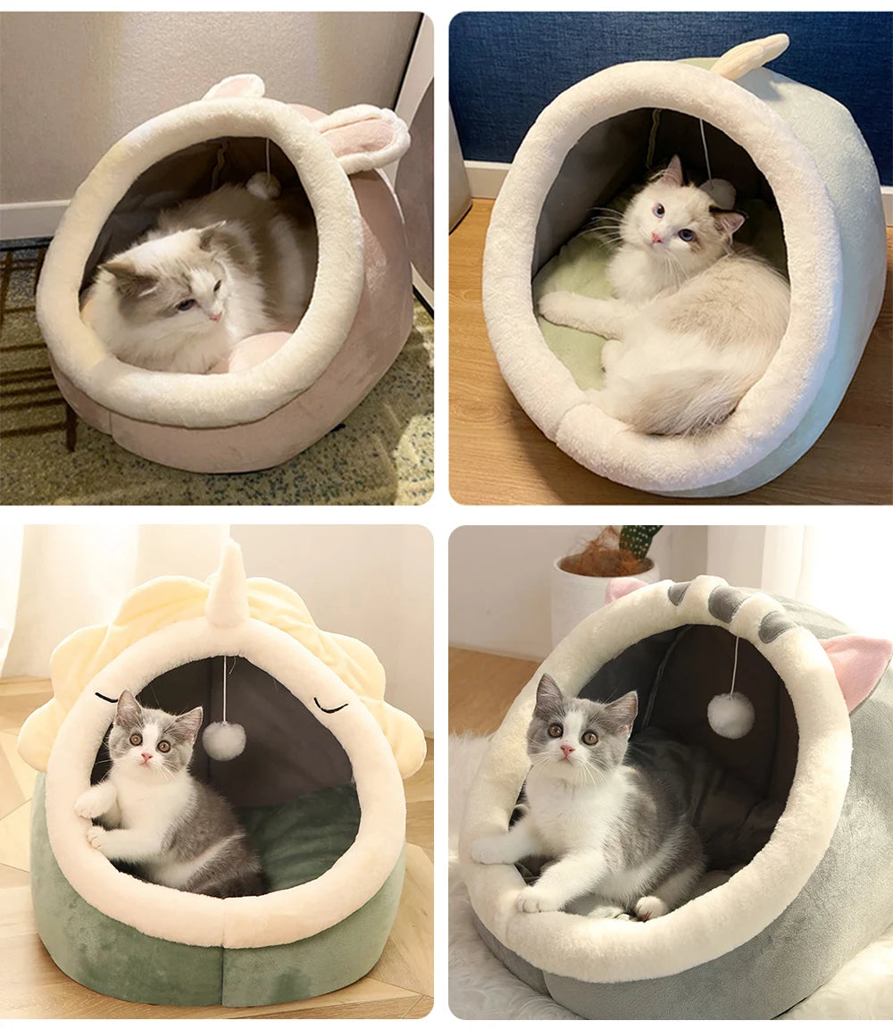 Lit caverne douillet pour chat et petit chien