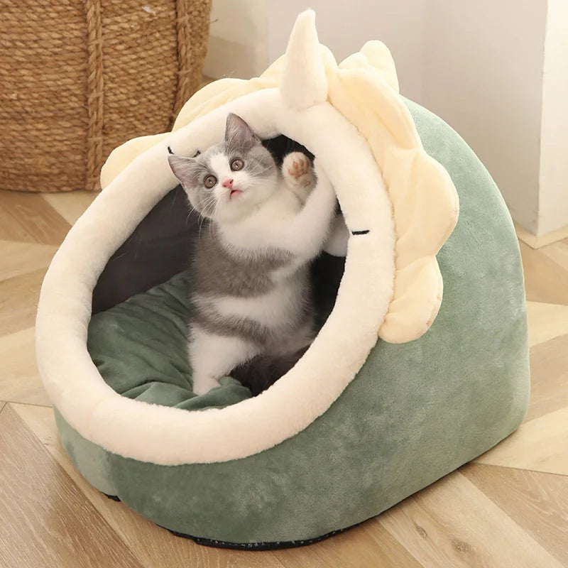 Lit caverne douillet pour chat et petit chien