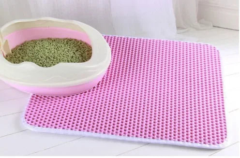 Tapis de litière double couche imperméable pour chat